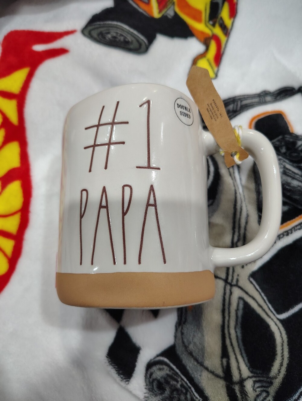 Rae Dunn #1 Papa Ceramic Mug with Matte Tan Base